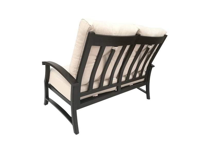 Lodge Ikääntynyt pronssinen alumiini tyynyillä Patio Loveseat