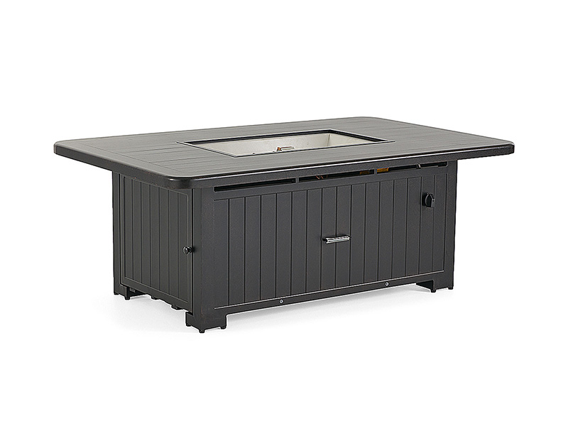 Solstice alumiinipatio 58x36 tuumaa Fire Pit Slat Top Table